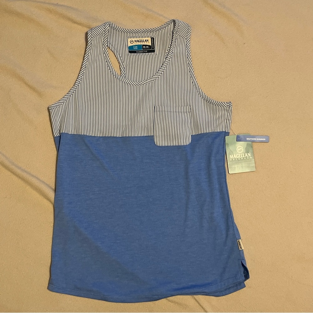 Magellan Girls XL 16 Southern Summer Seersucker Tank Sleeveless